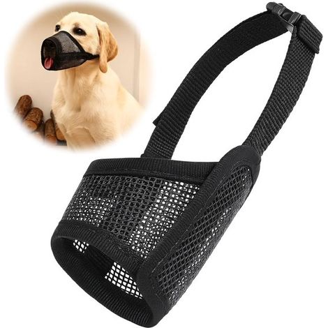 Bozal suave ajustable perros cierre velcro, función antiladridos mordeduras perros pequeños medianos Jack Russell Terrier, Corgi Shiba Inu, negro (1/5)