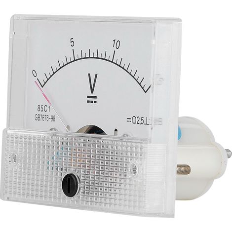 Voltmètre analogique CC 0-15 V, précision 2,5 V, panneau de commande 85C1 (1/5)