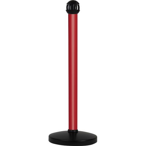Poteau aluminium rouge sur socle portable avec tête 4 crochets - 2020046 (1/3)