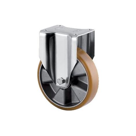 Roulettes fixes sur platine bandage polyuréthane pour charges lourdes type 4688, Ø 160 mm, charge 800 kg - Tente