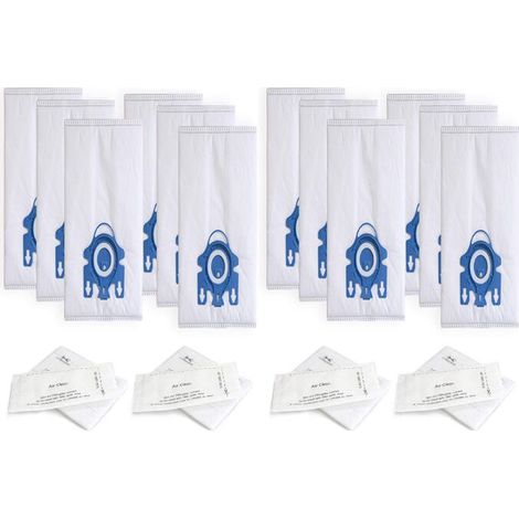 12 Replacement Vacuum Cleaner Bags 4 Filter Sets for Miele HyClean 3D Efficiency GN Classic C1 (1/5)
