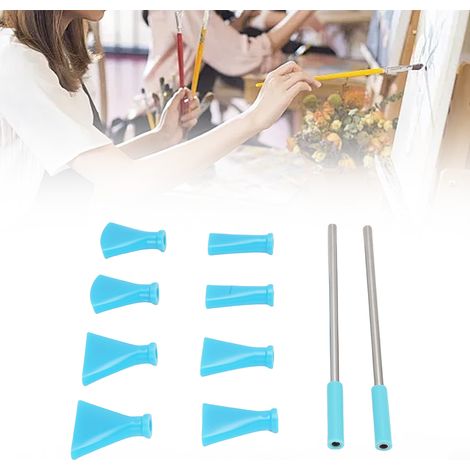 Set mit 2 Blasrohrspitzen und 2 Edelstahlrohren - 8 multifunktionales Spitzen-Set für Fluid Art und Dutch Pour Techniken (Edelstahl, Silikon, Kunststoff) (1/5)