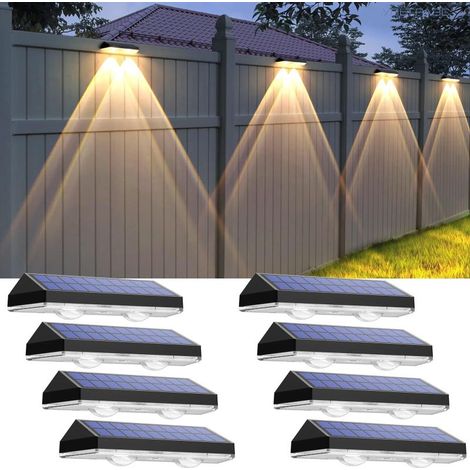 Lampes solaires d'extérieur étanches IP65, blanc chaud, lumière du jour, blanc froid, 3 modes d'éclairage pour clôtures, terrasses et balustrades (1/5)