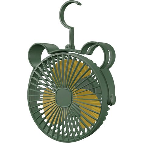 1 Ventilateur de bureau, rechargeable USB, 3 vitesses, silencieux, portable, pour bureau, camping, maison (1/5)