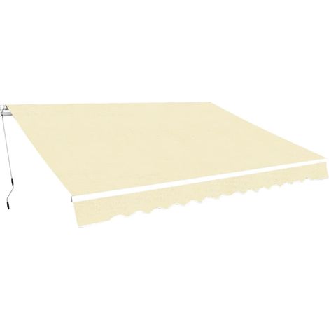 Auvent pliable manuel,Marquise Anti-UV,Auvent facile à assembler 400 cm Crème -FR53646 (1/5)