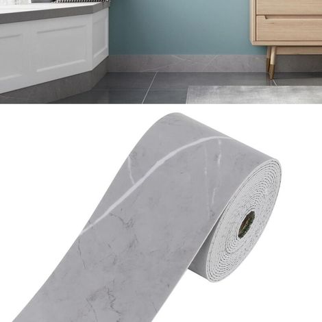 5M Self-Adhesive Flexible Skirting Boards - Wide and Thick - Transition Profiles - For Floors and Walls - Marble Wood Grain