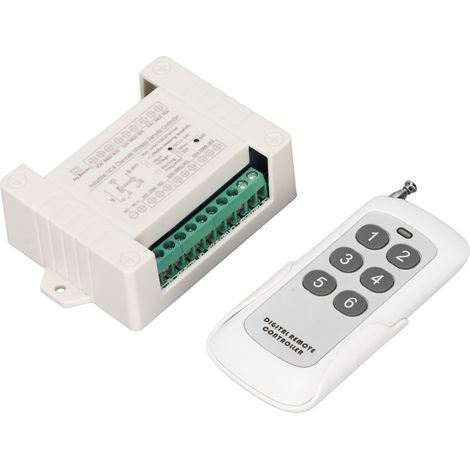 Télécommande moteur 12V 24V 6 relais CH Marche Arrêt Inverseur sans fil pour moteur voiture rideau électrique (1/5)