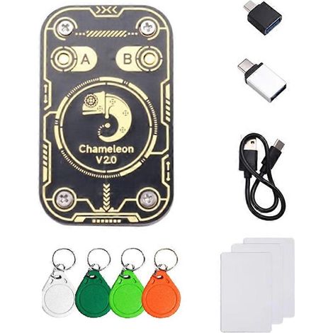 Chameleon Ultra V2.0 RFID-Chip-Lesegerät-Emulator, 125 kHz/13,56 MHz Kartendekodierung, NFC-Duplikator, 4 UID-Schlüssel + 3 UID-Karten (1/5)