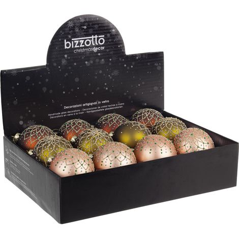 Bizzotto Sfera di Natale Florid D 80 Mm Ass. Verde Rosa Rosso 1 Pz (1/4)