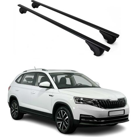 OMAC Dachträger Querträger für Skoda Kamiq 2019-2026 – Abschließbar – Max. 75 kg – 2 Stangen Stahl Schwarz (1/5)