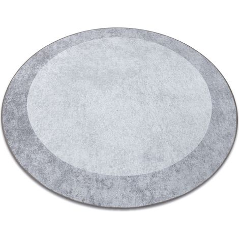 MIRO 51648.802 circle washing carpet Marble anti-slip - light grey grey round 80 cm