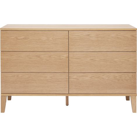 Kommode mit 6 Schubladen aus hellem Holz B120 cm FREDDY (1/5)