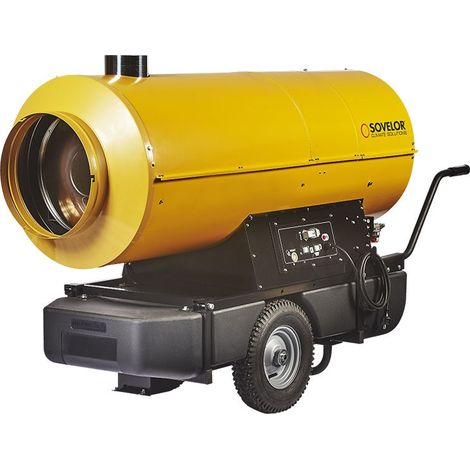 Sovelor – Chauffage de chantier au fioul 110 kW – Combustion indirecte – Débit d'air 6200 m³/h – Réservoir 150 litres sur roues