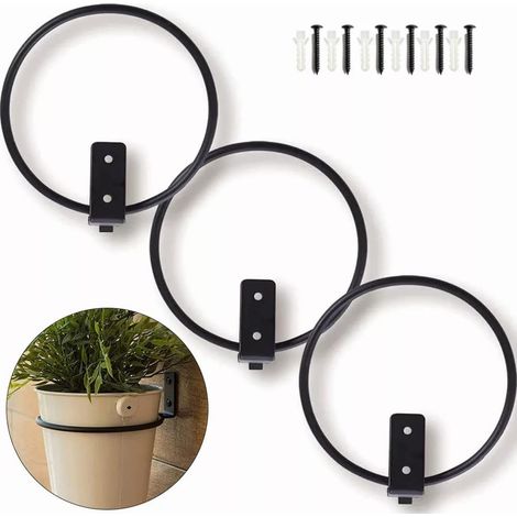 3Pcs 6 Pouces Pliable Pot de Fleur Anneaux Fixés au Mur en Métal Robuste Suspendu Plante Stand Support Anneaux Crochets Support Mural pour la Maison Jardin Intérieur Extérieur Plantes (1/5)