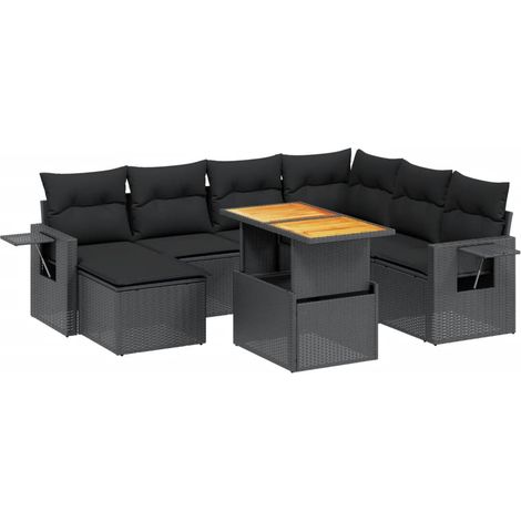 Maison Exclusive - Set de sofás de jardín 8 piezas y cojines ratá (1/5)