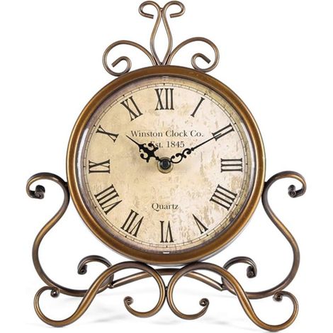 Retro-Tischuhr mit leiser römischer Uhr für Zuhause, Wohnzimmer, Schlafzimmer, Büro, Café, Bar, Dekor (Kupfer)