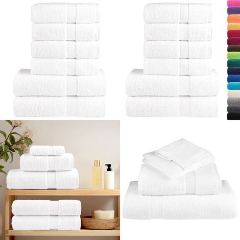 Set ASciugamani SOLUND 6 pz Bianchi 600 gsm - Asciugamani da doccia - Asciugamani cotone