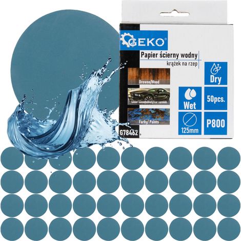 Papier de verre à base d'eau - Disque Velcro 125 mm P800 (50/1000) (1/3)