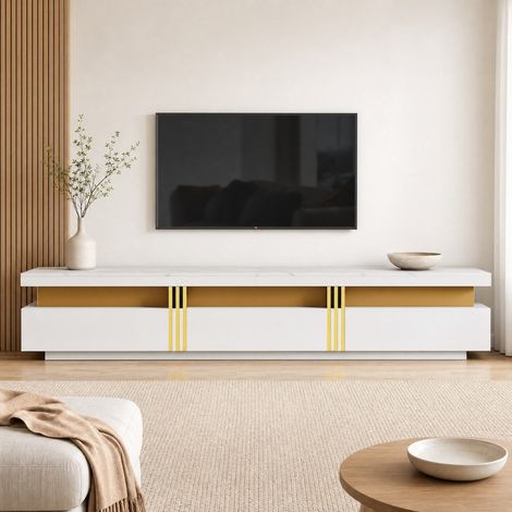 Mueble TV 170x39,5x38 cm nogal con 1 cajón y puertas correderas (1/5)