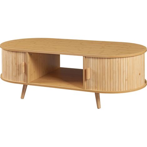 Tavolino/consolle in bambù 120 x 55 x 40 cm naturale 030010821