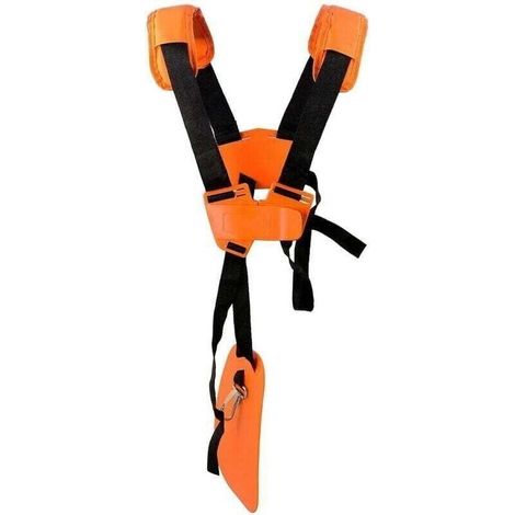 Harnais Débroussailleuse- Bandoulière Double - Harnais de Doudeuse- pour Débroussailleuse, Tronçonneuse et Tondeuse à Gazon Compatible avec FS, Taille-Bordures série km,Orange. (1/4)