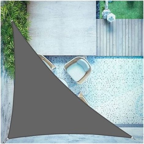 Auvent triangulaire 3x3x4.3m, tissu d'ombrage imperméable PES 95% Protection UV, jardin extérieur Patio charbon de bois (1/4)