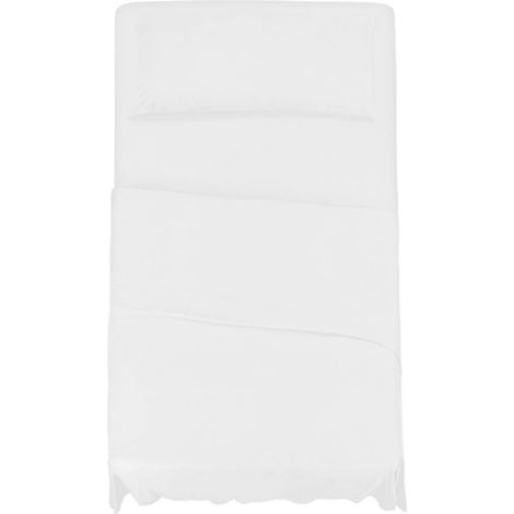 KLULK Set Lenzuola Completo Letto Una Piazza E Mezza Bianco, Lenzuolo Sotto Con Angoli + Lenzuolo Sopra + Federa (1/5)