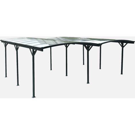 Carport 5x6m con estensione in alluminio e policarbonato
