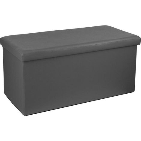 Coffre de Rangement Banc Pliable 76cm - Gris - SILUMEN (1/5)