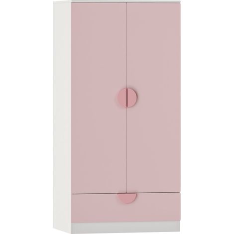 Armadio scaffale mobile portaoggetti per bambini 123 x 60 x 40 cm bianco rosa 030008923