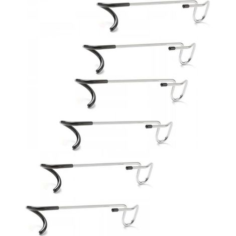 Lot de 6 crochets antidérapants pour étagères de garage, lanternes de camping, mangeoires à oiseaux et poteaux d'étagères,250mm (1/5)
