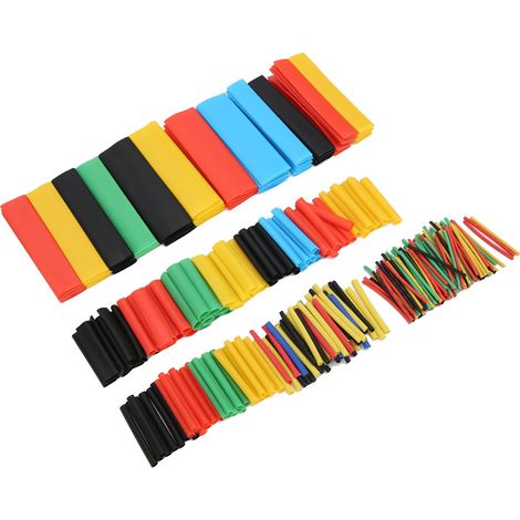 Kit de 328 gaines thermorétractables colorées en polyoléfine pour câbles, rétractables, avec un taux de rétraction de 2:1