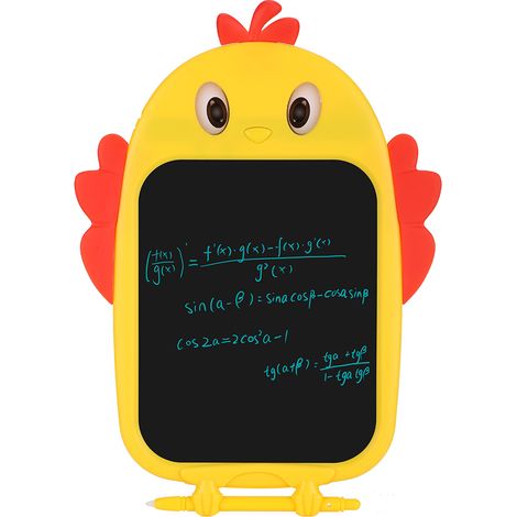 1 tablette d'écriture LCD, motif poulet animé, 27 x 19 cm, effacement tactile, verrouillage écran, pile CR2016 incluse (1/5)