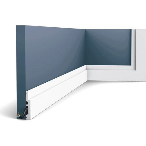 Zócalo Orac Decor SX187 MODERN HIGH LINE Zócalo Multifuncional Elemento decorativo para pared diseño moderno blanco 2 m