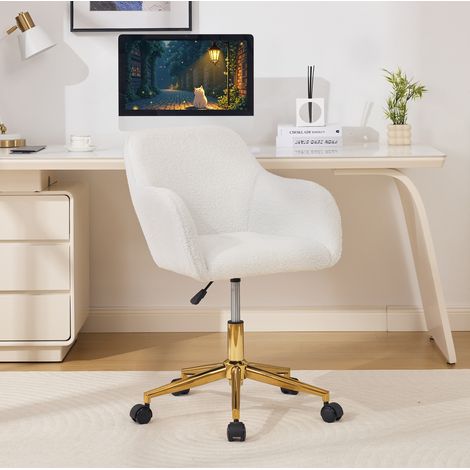 MEUBLIV silla de oficina 58x63x86 cm blanca – giratoria, regulable (1/5)