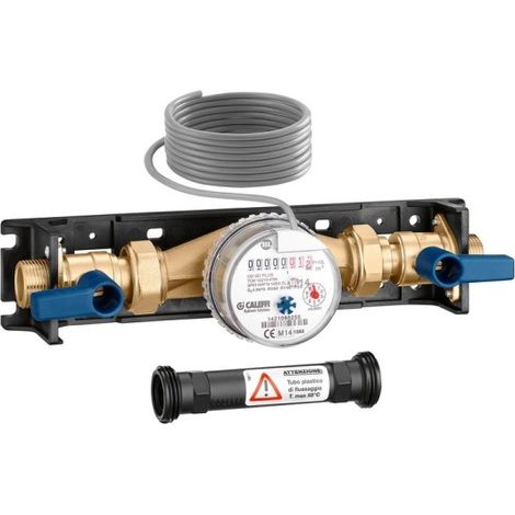 Kit compteur à impulsion pour eau froide sanitaire plaque de montage vanne d'isolement raccord 3/4" - THERMADOR 700053