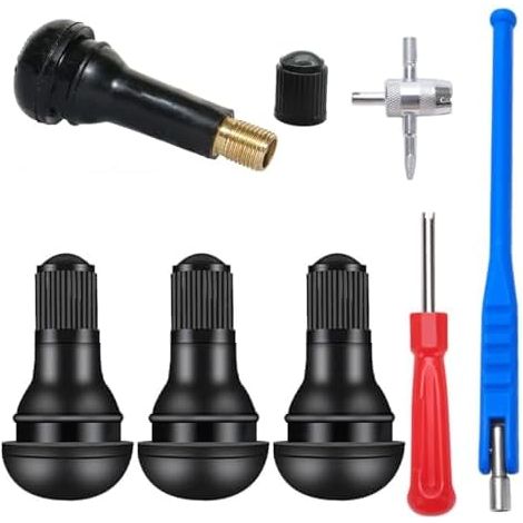 Démonte Valve 4-en-1 TR412 Bleu Outil de Réparation avec Core Remover - Kit Remplacement pour Pneu Voiture (1/5)