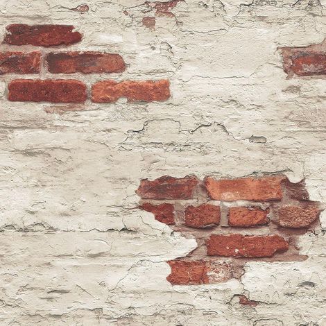 Galerie Realistic Worn Red Beige Brick Wallpaper Modern Paste The Wall (1/4)