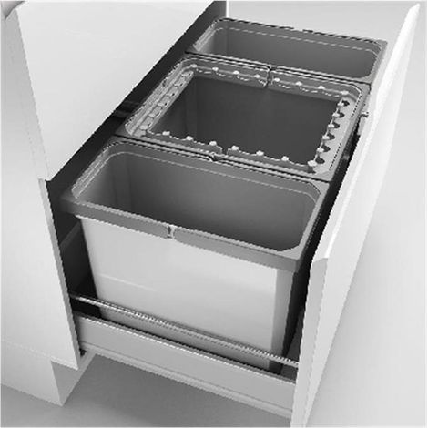 Naber Cox® Box 350 S/800-3, Abfallsammler für vorhandene Auszüge, hellgrau (1/2)