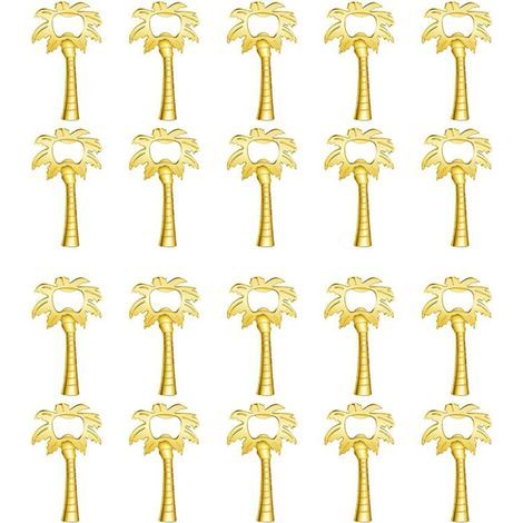 20 Pièces Décapsuleur en Forme de Cocotier pour Cadeaux D'Invités de Mariage Souvenirs pour Cadeaux de Mariage Fournitures Doré (1/4)