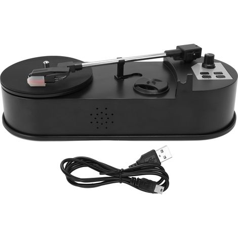 Mini platine vinyle portable USB vers MP3 prise en charge 33/45 tours, sortie stéréo 3,5 mm, design rétro (1/5)