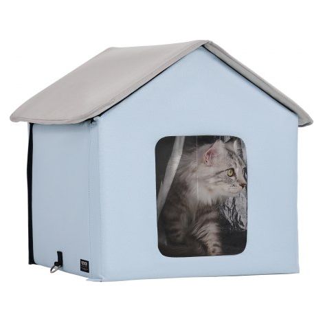Maison Chat Chauffante Niche Chat Extérieur avec Coussin (1/5)