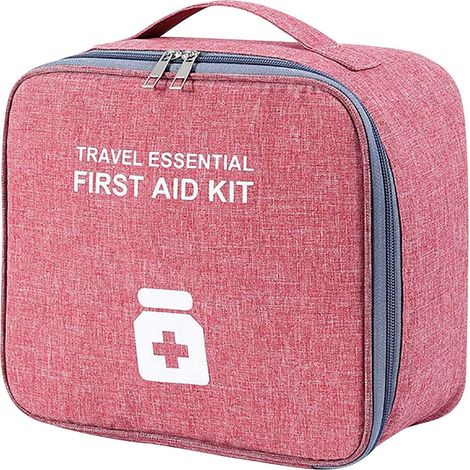 Kit De Premiers Secours - Tissu Oxford Résistant - Fermeture Éclair Intégrale - Compartiments Organisés - Pour Camping, Voiture, Maison, Extérieur - 1 Pièce (1/5)