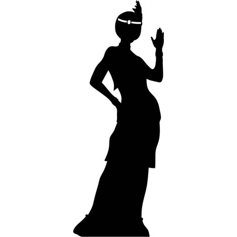 Figurine en carton femme années 30 vintage style charleston (ombre - silhouette) 170 cm (1/4)