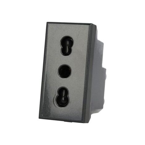 Presa Bipasso 2P+T 10/16A Nero Compatibile Bticino Axolute
