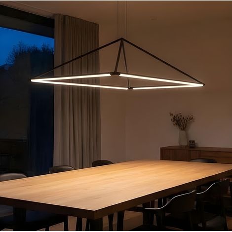 Lámpara Colgante Tubs 1200MM LED 38W Blanco Cálido 2700K Negro para Interior,