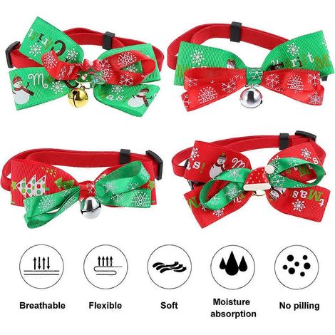 Weihnachtliches Hundehalsband aus Stoff, Halskette für dekorative Kostüme, 8 Stück, verschiedene Farben (1/5)