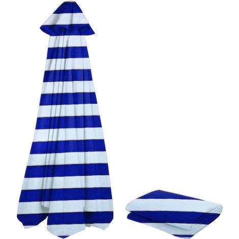 Sonnenschirm Ersatzbezug 3m 350cm 250cm 270 cm 8 streben Blau und Weiß (1/5)