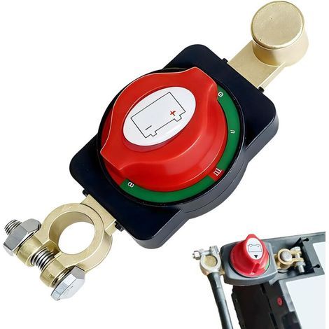 Pair Hauptbatterieschalter (12–48 V), wasserdichter Schutzschalter, Batterietrennschalter für Auto, Motorrad, LKW, Wohnmobil, Boot, Leckstromschutz, 275 A, benutzerfreundlich und langlebig (1/4)