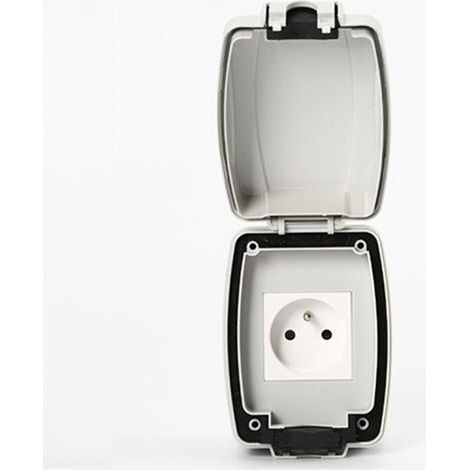 Prise Exterieure Etanche Ip66, Prise Murale Anti Poussière, Prises Electriques Murales Jardin pour Intérieur et Extérieur (Single Prise), (1/5)